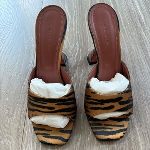 Amina Muaddi Tiger Print Shoes